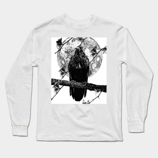 Nevermore Raven and the Moon Long Sleeve T-Shirt